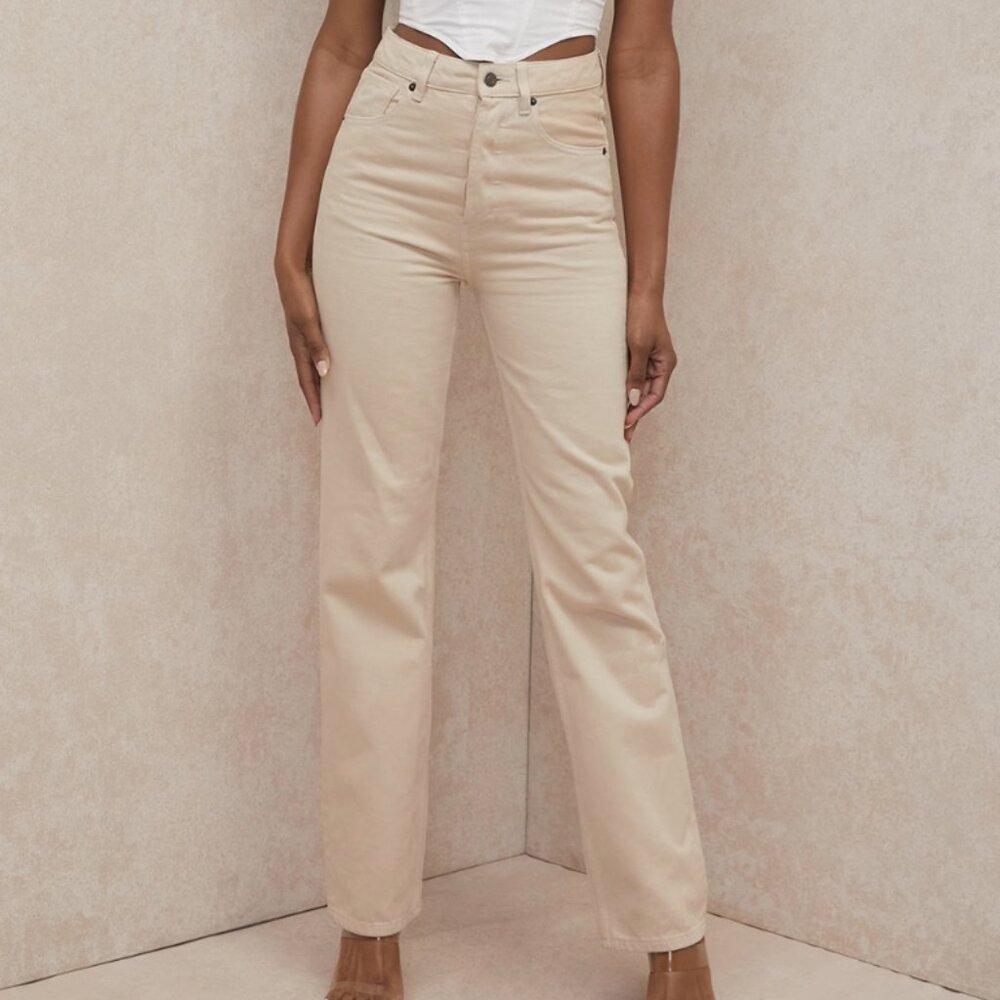 House of CB: Yara ecru vintage fit high waist jean
